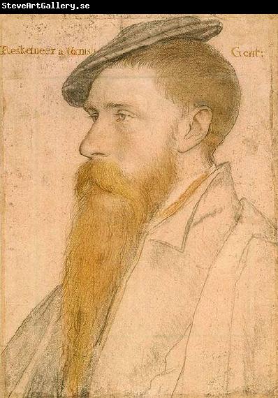 Hans holbein the younger Portrait of William Reskimer. Coloured chalks on pink-primed paper